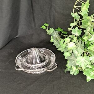 Vintage Clear Glass Small Citrus Juicer - Classic Hand Press